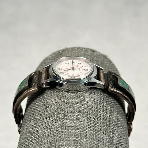 Pulsar Watch Womens 23mm Southwestern Green Stone Watch Tips New Battery main image 9